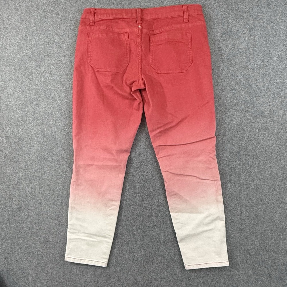 prAna Jett Organic Cotton Stretch Skinny  Cropped Jeans Pink Ombre ‎ Zip Size 10 - Picture 8 of 8